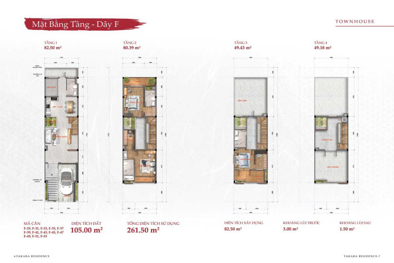 Thiết kế chi tiết nhà phố Takara Residence Bình Dương